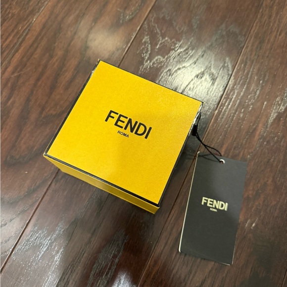 Fendi Gold Earrings with Logo Charm - Picture 2 of 4